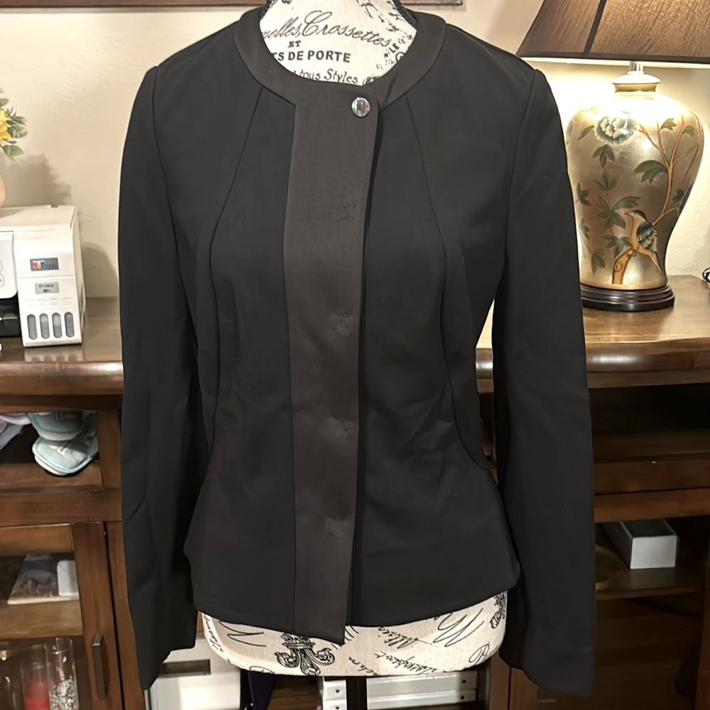 Classy Carlisle Black Blazer with snap front closure